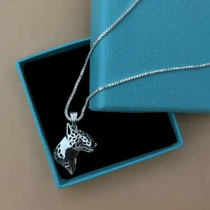 Bijoux en chaîne à maillons pour femmes, collier en forme de chien Bull Terrier