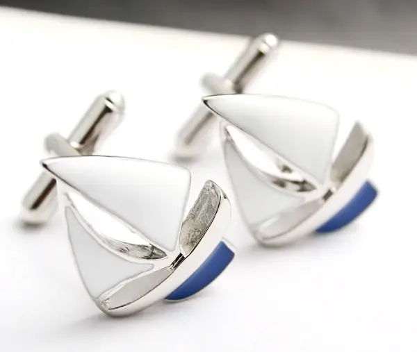 Boutons de manchette en cuivre ancre bleue igame élégants pour hommes style maritime occasions spéciales
