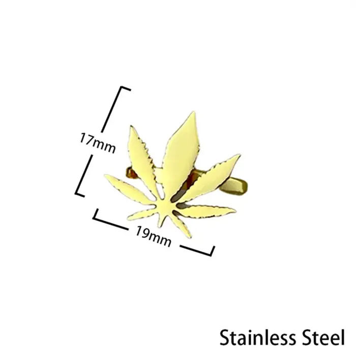 Boutons de manchette en forme de feuille en acier inoxydable pour homme occasions spéciales mariage promotion anniversaire