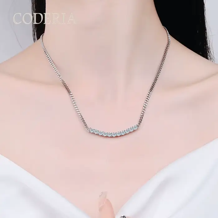Collier en argent sterling 925 serti de moissanite de qualité supérieure pour mariage et occasions spéciales femme