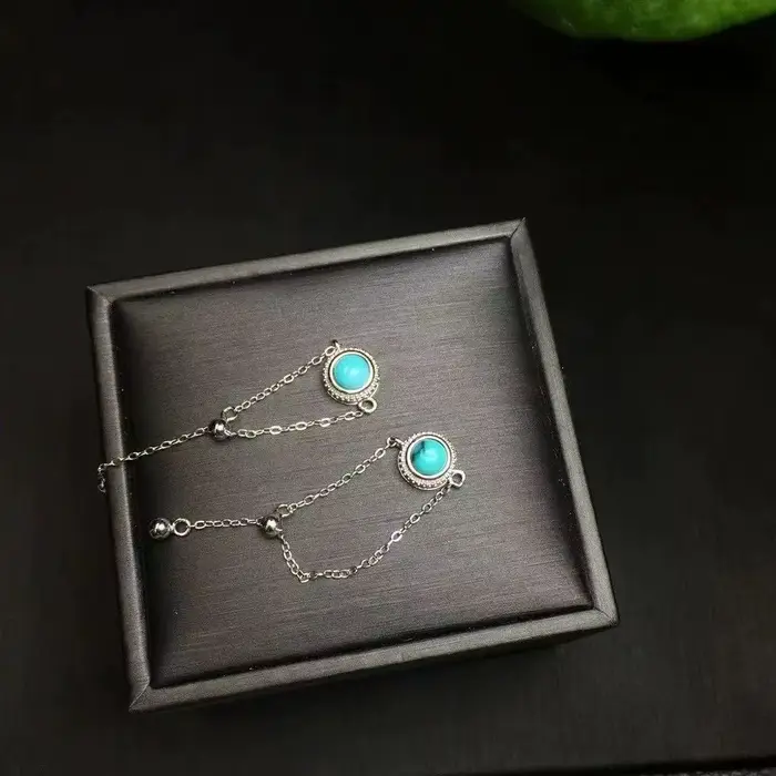 Unité une pièce 925 argent avec vente populaire cristal Turquoise naturel guérison gland Style pierres précieuses bijoux cadeau pour doigt