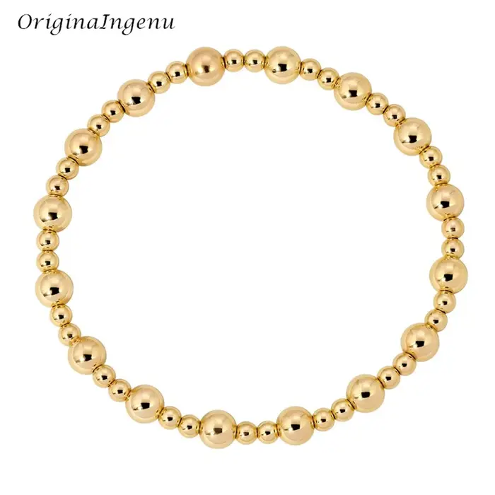 Bracelet vintage en or 14 carats, bijou élastique, fait à la main, étanche