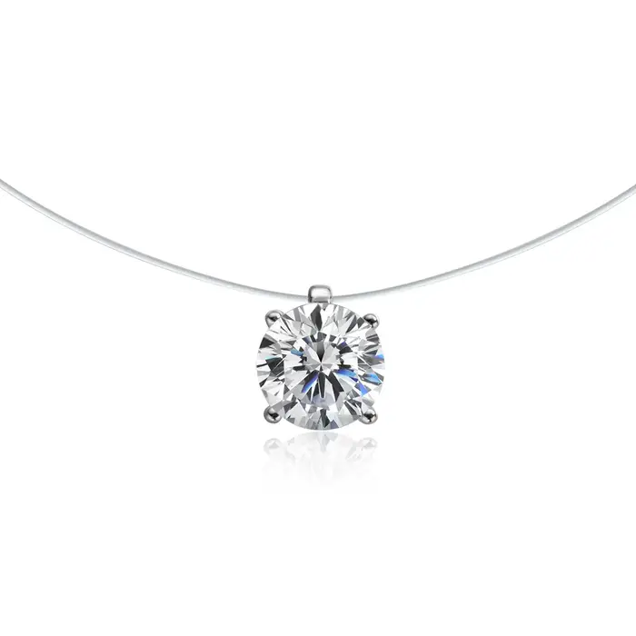 Collier en argent sterling 925 sertie de moissonite brillante pour homme et femme pour les occasions spéciales et les soirées fancy