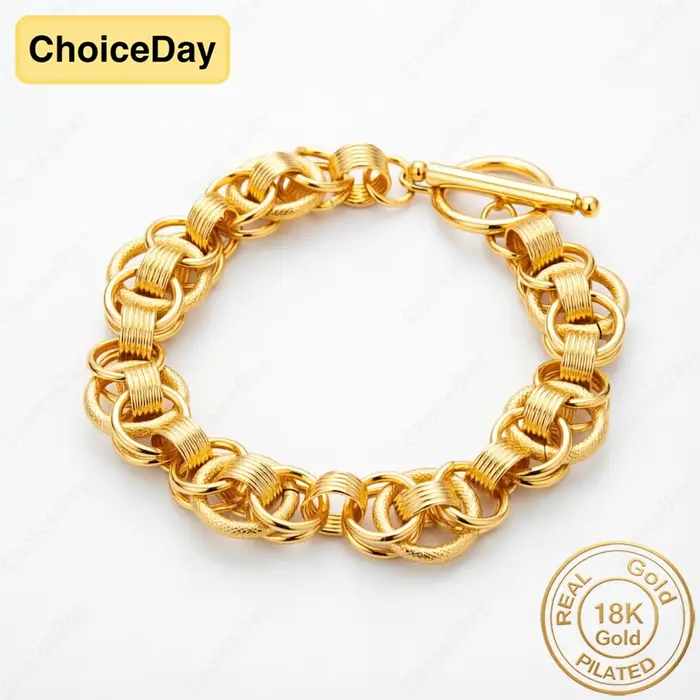Bracelet tressé multi-anneaux exquis plaqué or 18 carats pour hommes et femmes, bijoux de mariage te