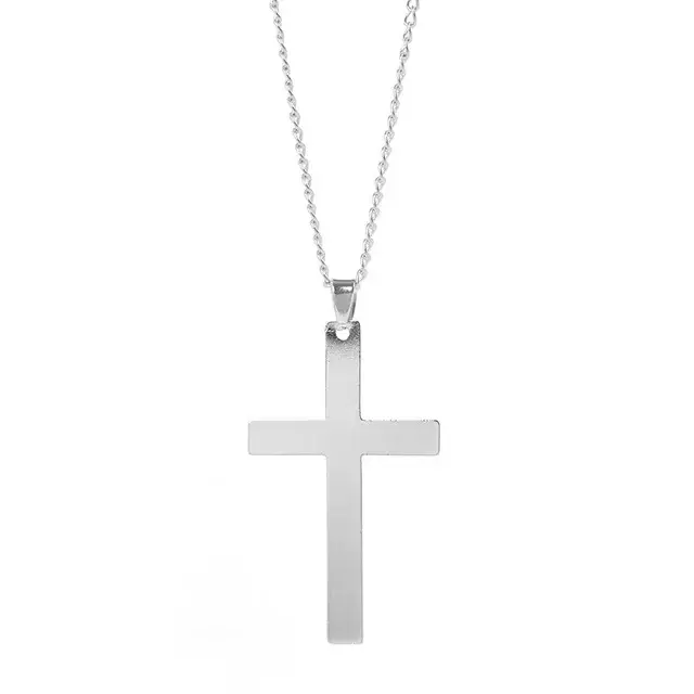 Collier Punk Croix de Flamme Alliage Aluminium Chaîne O Longue Bleu Blanc Jaune Clairs Hommes Femmes Occasions Spéciales