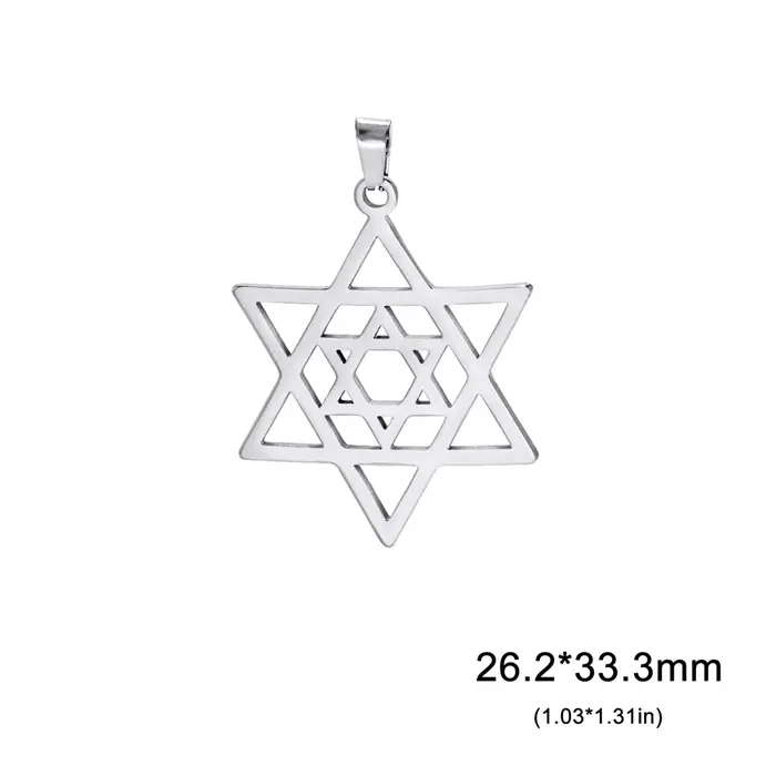 EUEAVAN-Pendentif de Bouclier Étoile de FC en Acier Inoxydable, Hip Hop, Hexagramme, Judaïsme, Colli