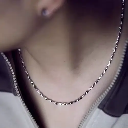 Collier chaîne à maillons en platine PT950 pour hommes et femmes, chaîne minimaliste pour clavicule, bijoux unisexes prêts pour pendentif