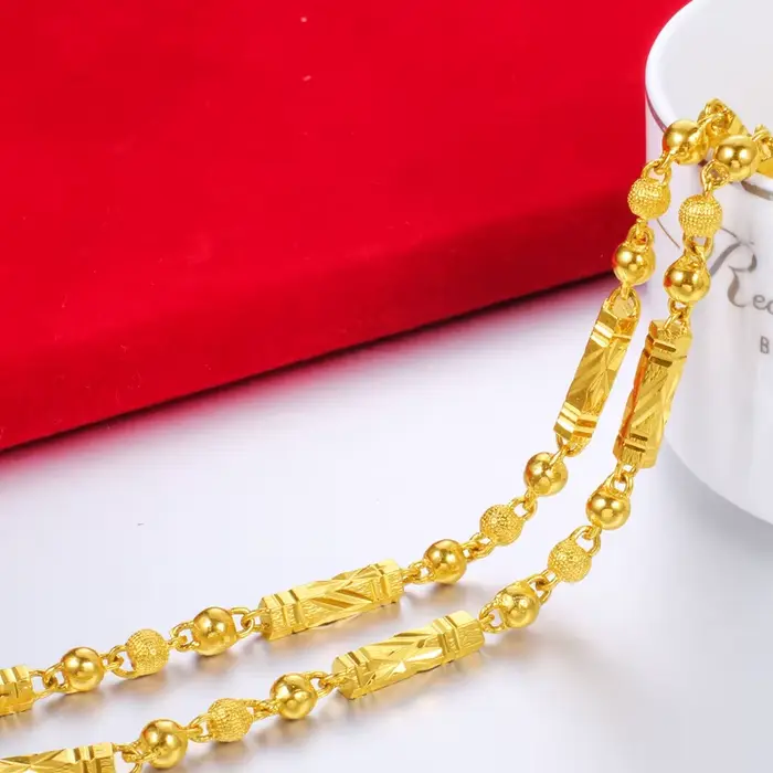 Collier hexagonal en or plaqué 18 carats pour homme, motif Bouddha et bambou, bijou exquis, collier ras du cou, cadeau d'anniversaire pour petit ami.