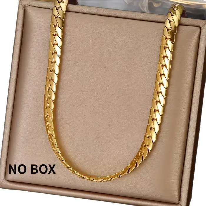 Collier ras du cou unisexe style punk, chaîne Figaro 4,2 mm, plaqué or, inaltérable, en acier, étanche, pour homme et femme