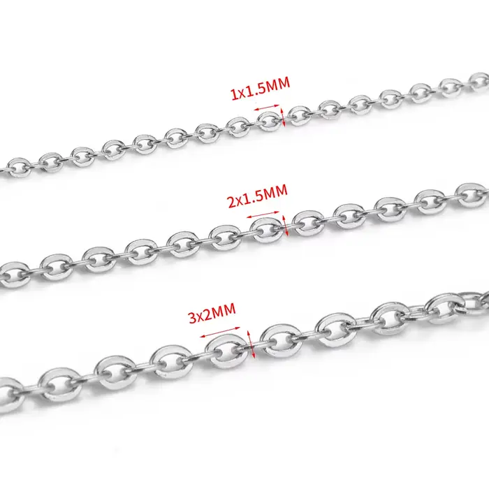 Chaînes croisées en forme de O en acier inoxydable, 10 mètres, 2 mètres, 1/1, 5/2mm, pour bricolage,