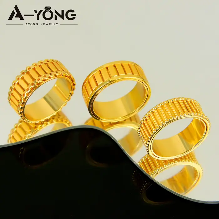 Bagues de luxe arabes en or plaqué 24 carats