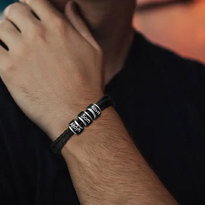 Bracelet en acier inoxydable personnalisé pour homme et garçon, cadeau de mariage, anniversaire et occasions spéciales