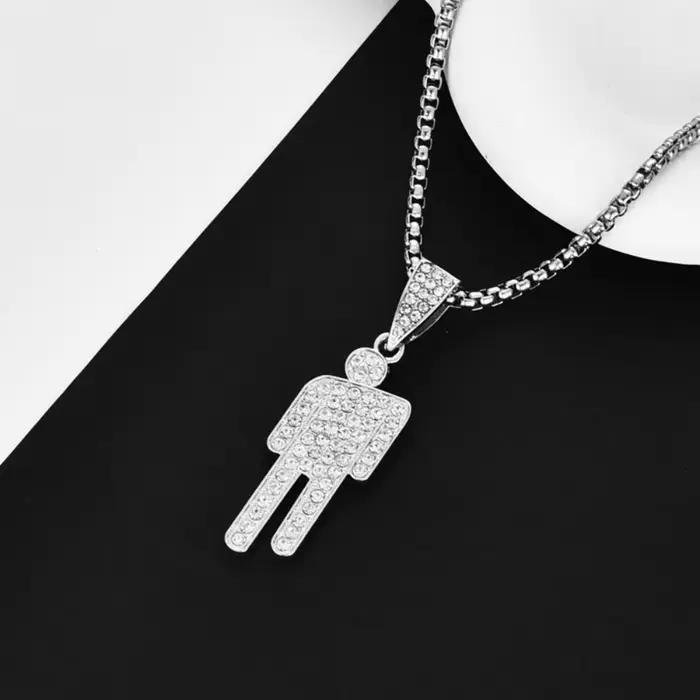Collier tête inclinée créatif, Style de rue Hip-hop à la mode, pendentif Unique de rue, accessoires de chaîne de pull