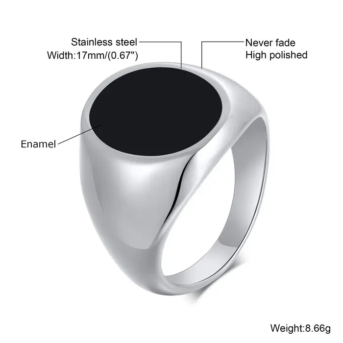 Bague classique en pierre naturelle tendance, chevalière ronde en acier inoxydable pour hommes, bijo
