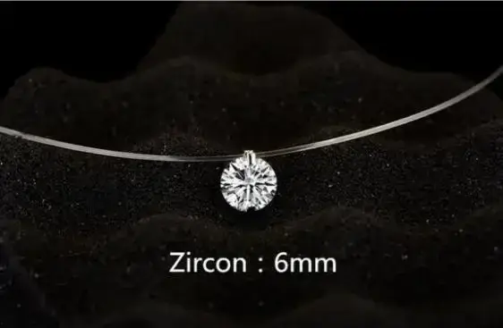 Andara 1ct Moissanite diamant S925 argent Sterling Invisible Transparent ligne de pêche clavicule ch