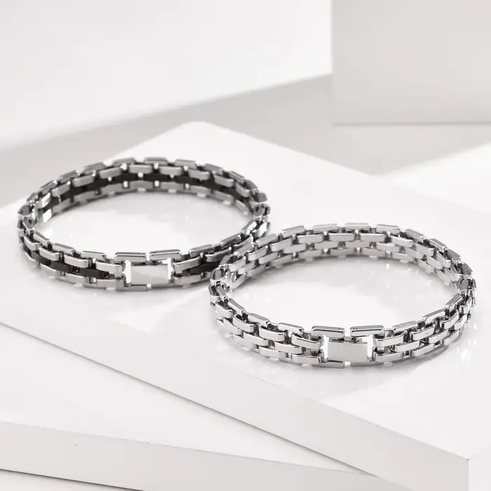 Bracelets élégants en chaîne pour garçons et hommes, maillons en acier inoxydable, fête des pères, papa pour anniversaire, cadeau de noël, bijoux