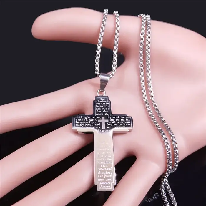 Collier chaîne croix de la Bible chrétienne