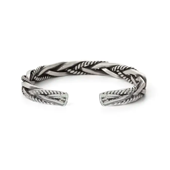 Bracelet rétro en corde torsadée pour hommes, couleur argent, Punk, gothique, Rock, hip hop, réglabl