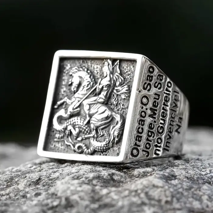 Bague de chevalier en acier inoxydable SION L pour hommes, bijoux de paupières chics, design spécial