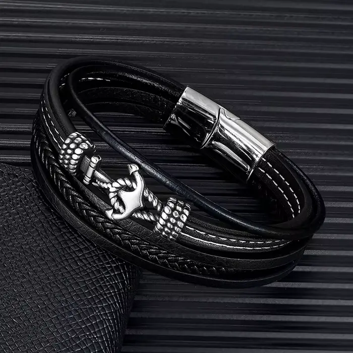 MKENDN – Bracelet ancre tissé à la main pour homme et femme