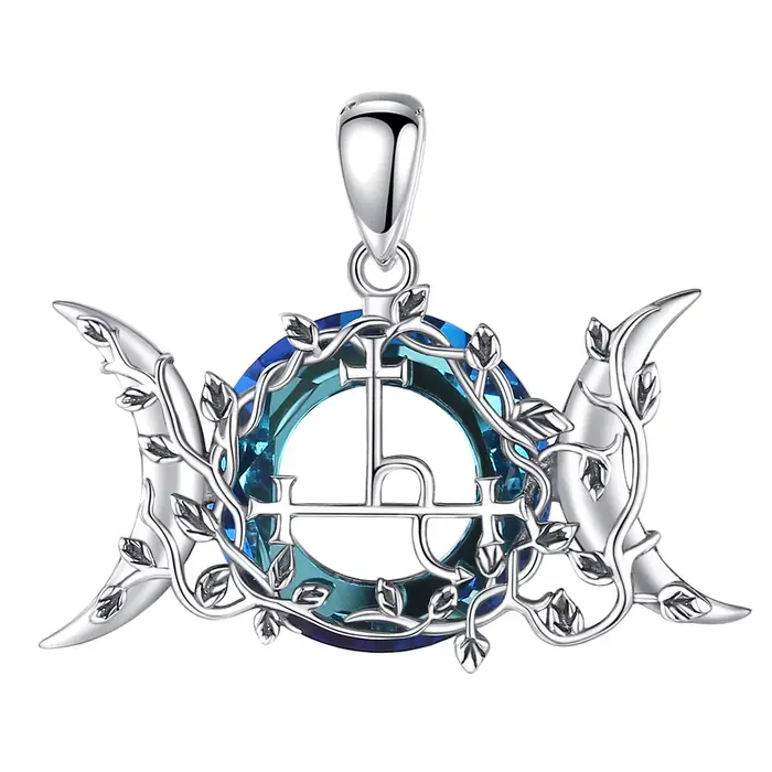 Eudora-Collier Lilith Moon en argent regardé 925, pendentif amulette, bijoux en cristal autrichien v