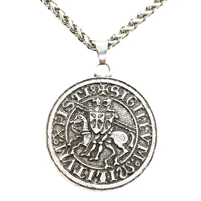 Pendentif chevaliers templiers sur cheval pour hommes