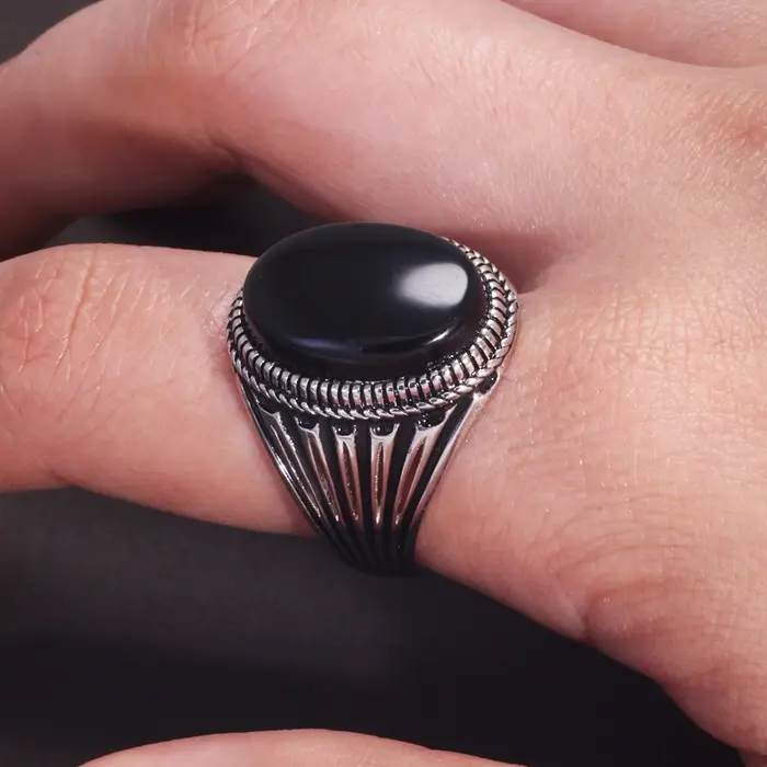 Bague chevalière en argent Sterling 925 pour hommes