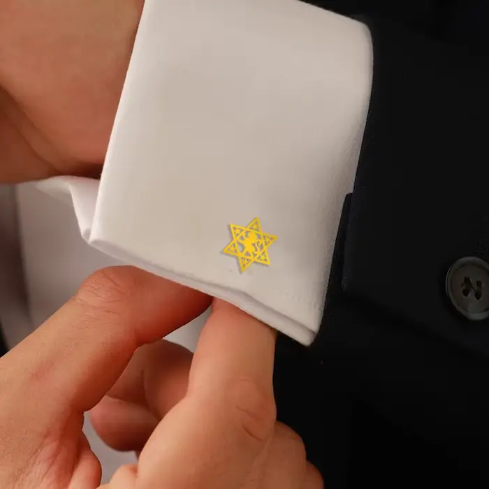 Lèvent de manchette Hexagramme en acier inoxydable pour hommes, bijoux juifs d'Israël, étoile de FC 