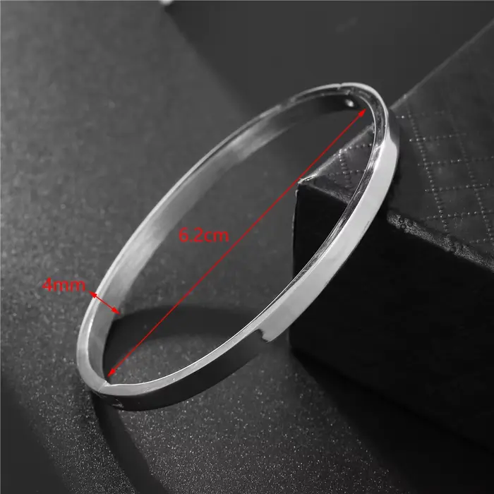 Bracelet simple couleur or 4 mm pour hommes, bracelets en acier inoxydable, bijoux tendance, accesso