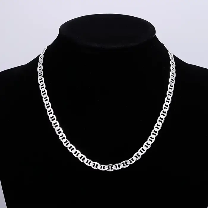 Noble 45-60 cm 925 argent Sterling solide 6MM collier
