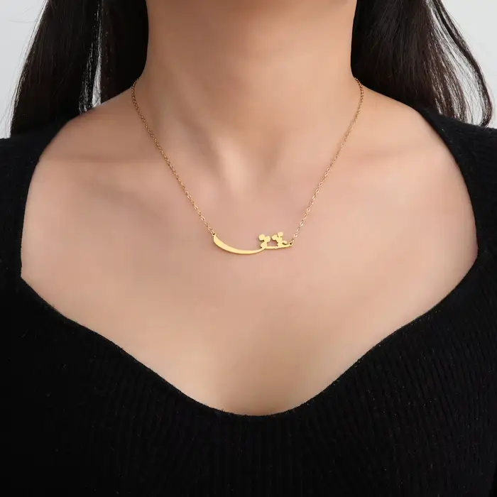Vassago-Collier de luxe en acier inoxydable pour femme, bijoux minimalistes, cadeau de la journée de Léon, persan, iran farsi