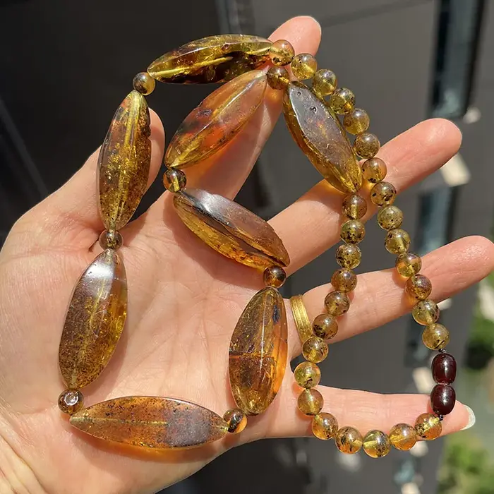 Collier en ambre 100% véritable pour unisexe, nouveau, Original, Unique, fait à la main, bijoux en a