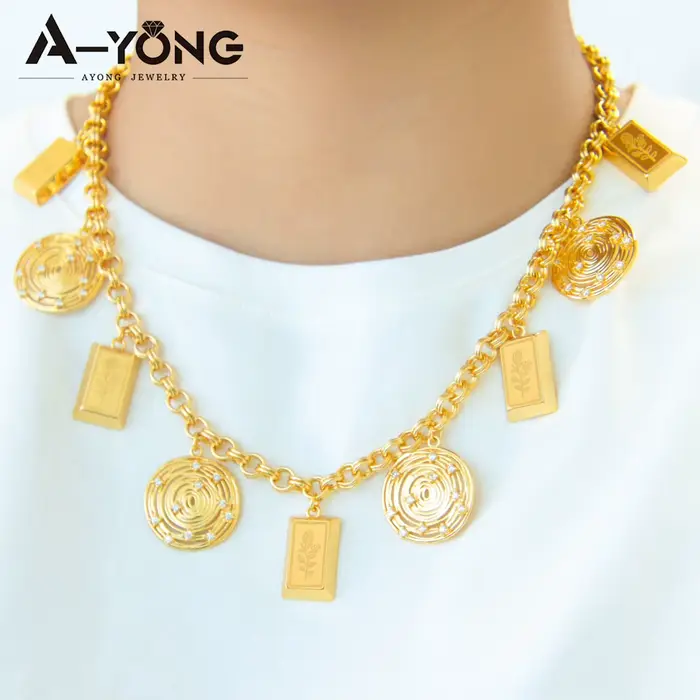 Ensemble de bijoux à la couleur or italienne plaqués or 24 carats pour femmes occasions spéciales mariage fête anniversaire