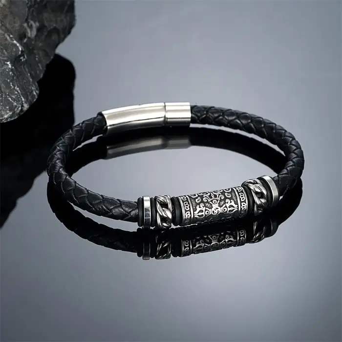 Bracelet en cuir Viking pour hommes