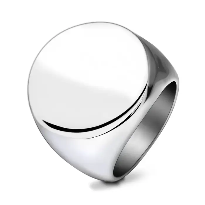 Bague ronde personnalisée pour hommes, gravure du nom, Logo, Photo, bijoux ronds en acier inoxydable