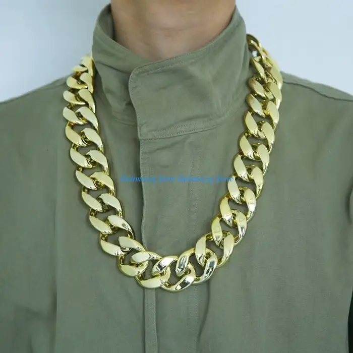 573B Collier chaîne en or étincelante