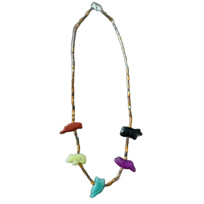 Collier de perles d'animaux en pierre naturelle, Design Simple et créatif, Long collier pour femmes,