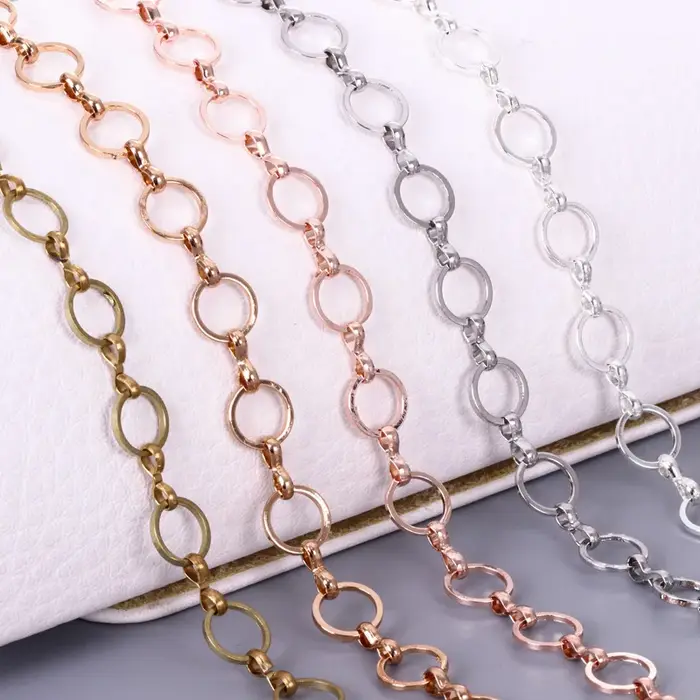 Chaîne de collier en cuivre 8mm pour la création de bijoux, chaîne de bracelet artisanale DIY pour femmes, idéale pour occasions spéciales et cadeaux personnalisés