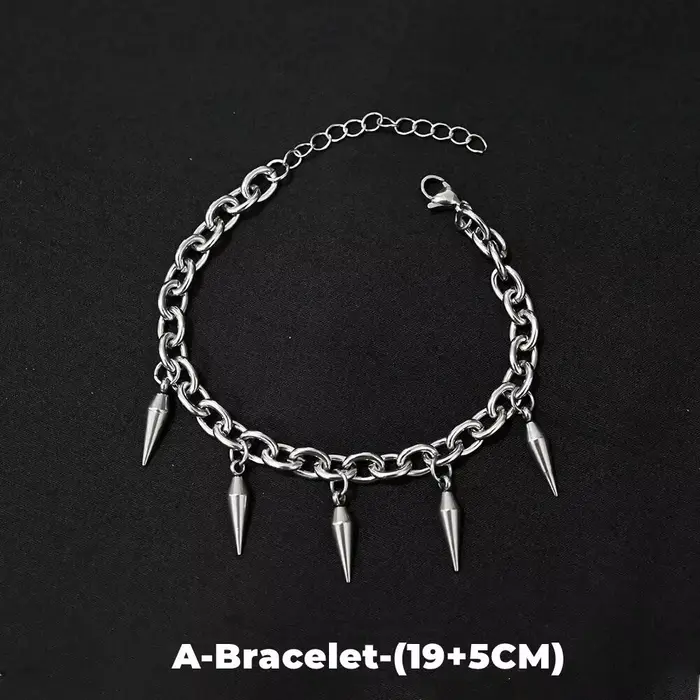 Hip Hop Rivet collier pour homme femme titane acier cône pendentif pull chaîne tour de cou bijoux Punk mâle Cool accessoires
