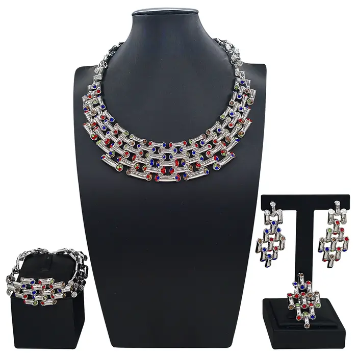 Ensemble de bijoux italien en or plaqué avec motifs floraux pour femmes et couples occasions spéciales
