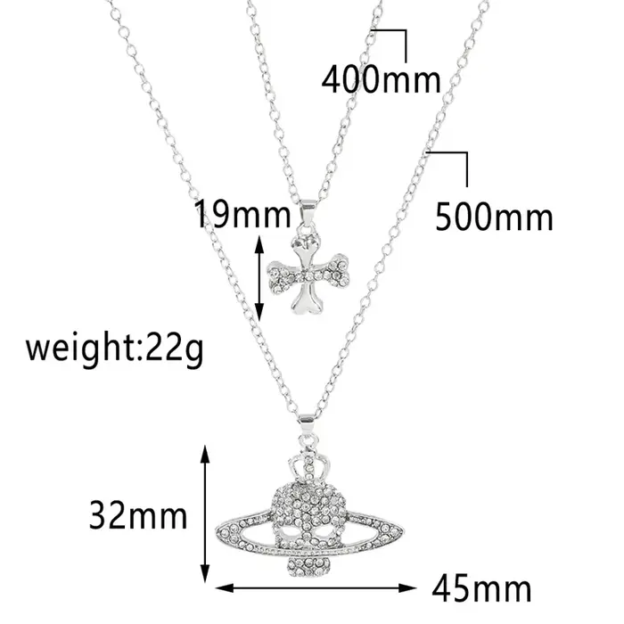Pendentif crâne en strass