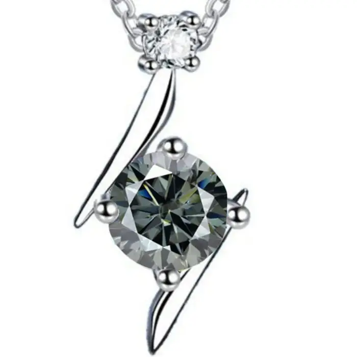 Collier pendentif étoile éclair BR 1CT en argent S925 avec moissanite D VVS1, bijoux délicats pour f