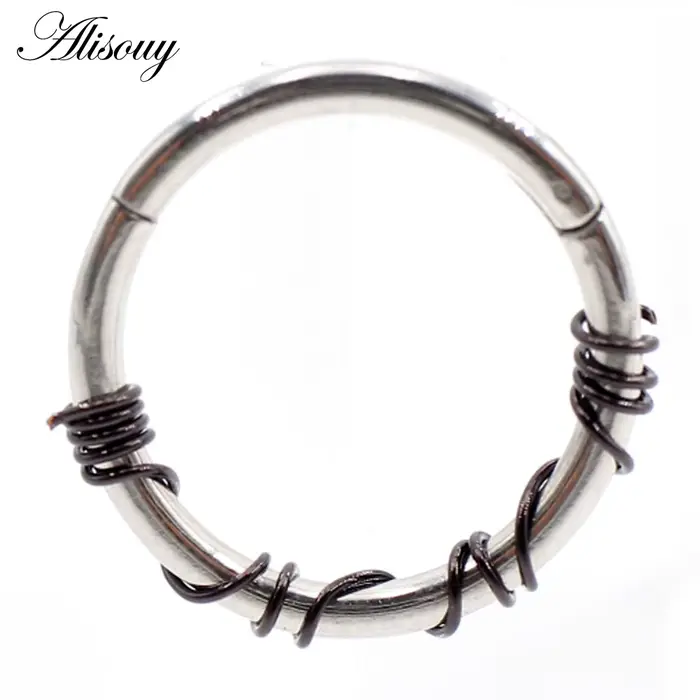 Alisouy-Générateur de piercing Septum en acier, anneau de segment articulé ClUNICEF, boucles d'oreilles Goth Antarchoop, cartilage d'oreille Jules Helix, 1 pièce