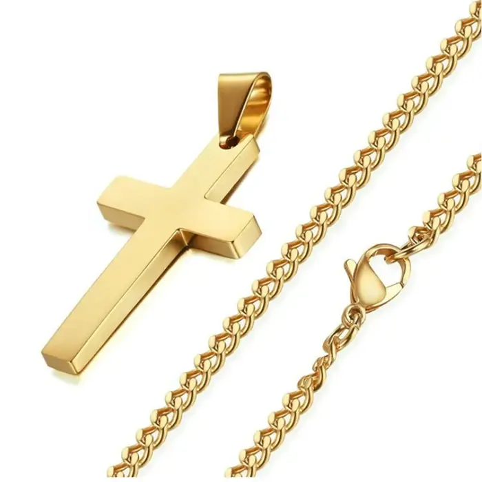 Collier avec pendentif croix chrétienne pour hommes et femmes