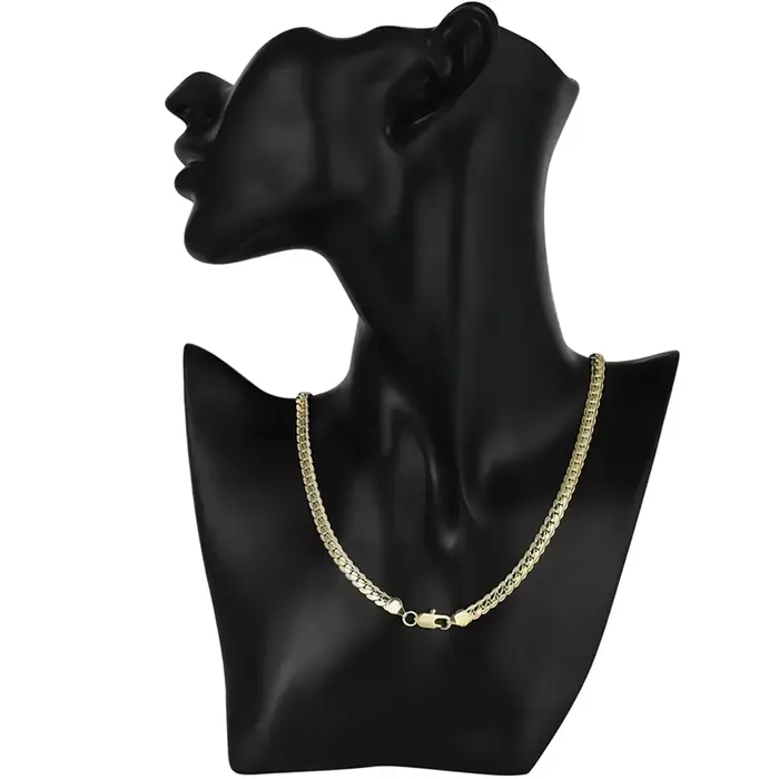 Collier chaîne latérale complète en or 18 carats argent sterling 925 pour femmes et hommes bijou de charme avec certificat pour mariage et autres occasions spéciales