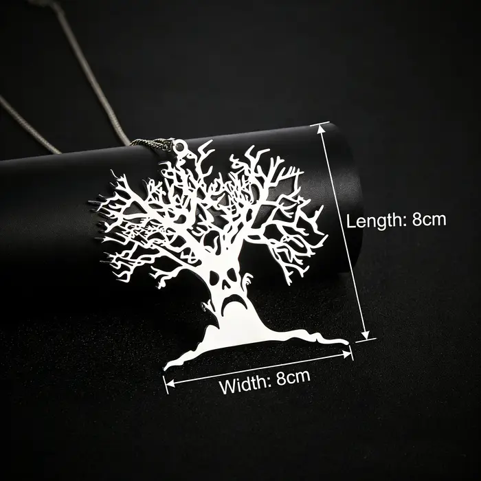 Collier Arbre Effrayant en Acier Inoxydable Gothique pour Hommes et Femmes Occasions Spéciales Halloween Nouvelle Collection 2025