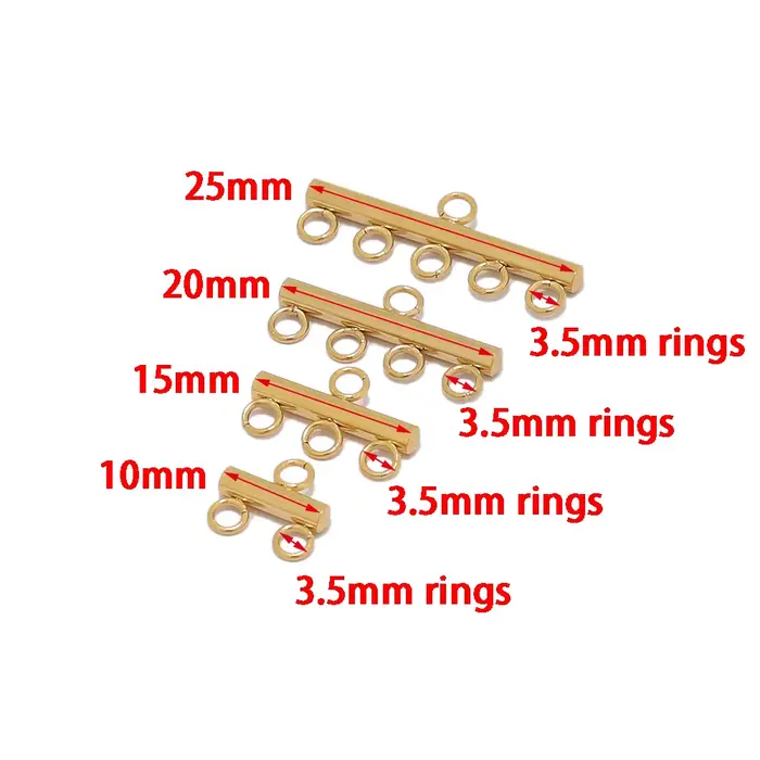 10 pièces en acier inoxydable couleur or Multi brin colliers Bracelets fermoirs pendentifs connecteurs 4 cerceaux boucles d'oreilles à breloques résultats