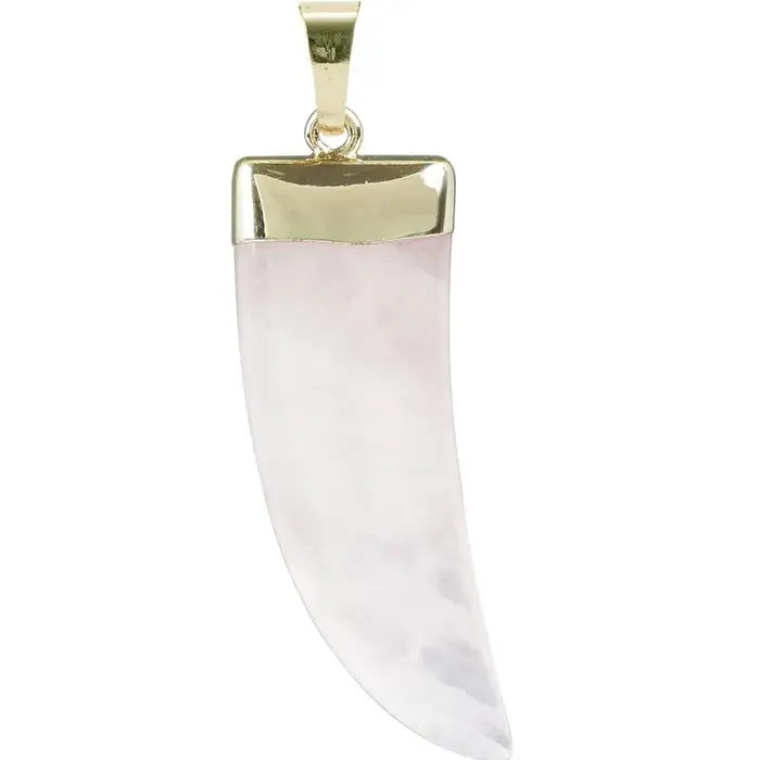 Collier pendentif en forme de corne de taureau pour hommes, Quartz naturel, bord de lune, à la mode,