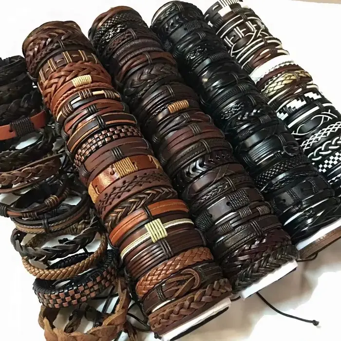 Ensemble de bracelets en cuir pour hommes et femmes