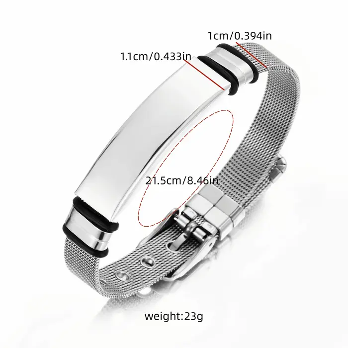 Bracelet gravé au laser, bracelets en acier inoxydable, texte personnalisé, logo, ID, bracelet pour 